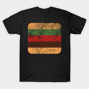 Minimalist Hamburger Simplistic Distressed T-Shirt